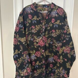 Women’s Floral Tapestry Button-Up Jacket by Mirasol sz XL
